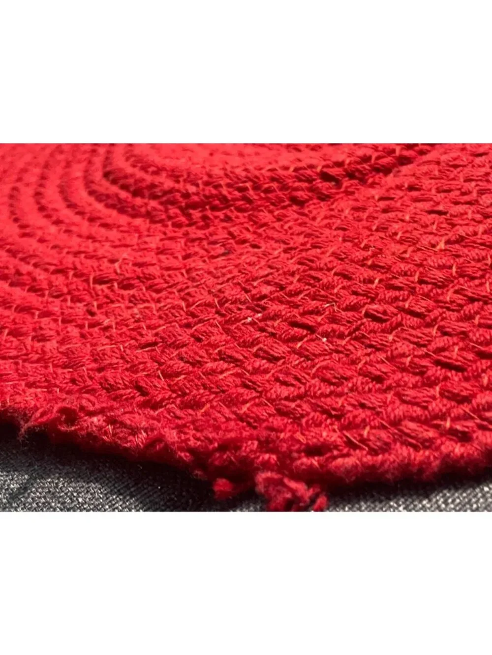 Set of 2 Red Braided Round Placemats 14